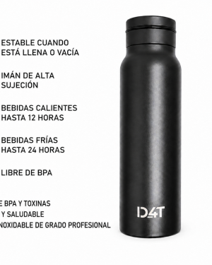 D4T Botella Térmica MagSafe Negra | 24oz (700 ml)